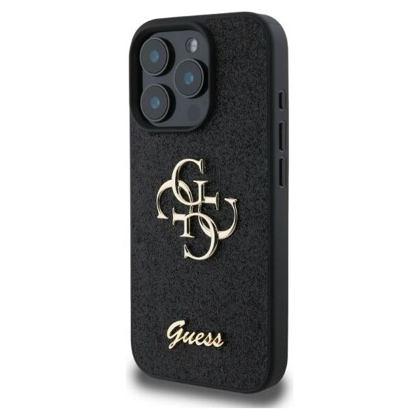 Guess case for iPhone 16 Pro 6,3&quot; GUHCP16LHG4SGK black hardcase Fixed Glitter Big 4G 3666339328467
