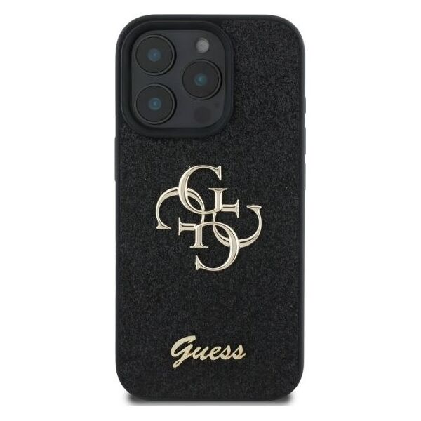 Guess case for iPhone 16 Pro 6,3&quot; GUHCP16LHG4SGK black hardcase Fixed Glitter Big 4G 3666339328467