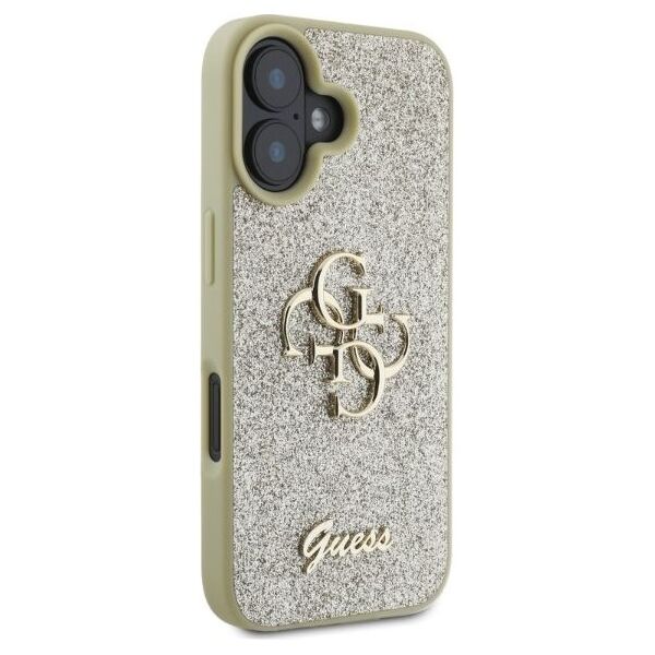 Guess case for iPhone 16 6,1&quot; GUHCP16SHG4SGD gold hardcase Fixed Glitter Big 4G 3666339328566