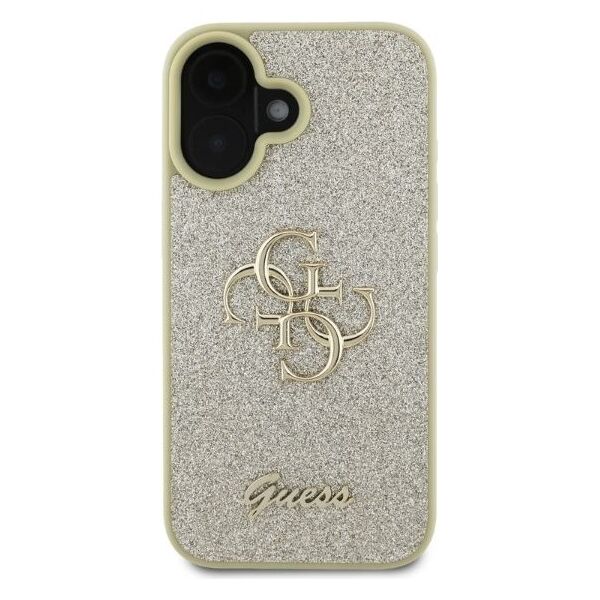Guess case for iPhone 16 6,1&quot; GUHCP16SHG4SGD gold hardcase Fixed Glitter Big 4G 3666339328566
