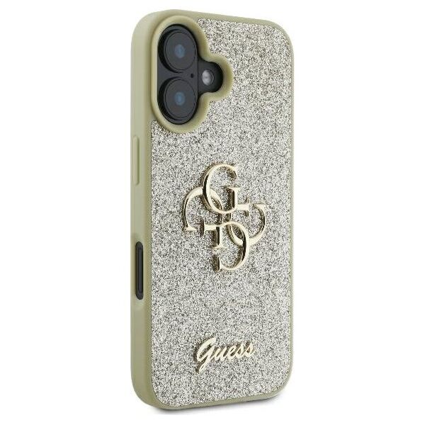 Guess case for iPhone 16 Plus 6,7&quot; GUHCP16MHG4SGD gold hardcase Fixed Glitter Big 4G 3666339328573