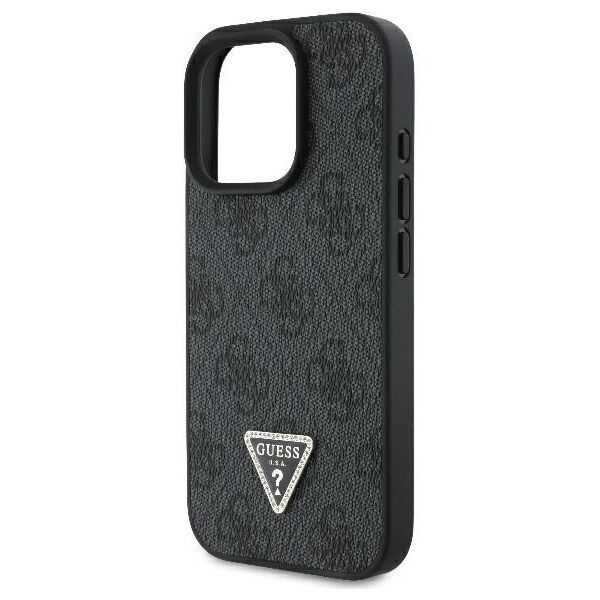 Guess case for iPhone 16 Pro 6,3&quot; GUHCP16LP4TDPK Leather 4G Triangle Strass black MagSafe 3666339327385
