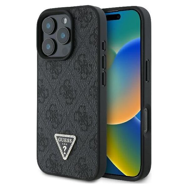 Guess case for iPhone 16 Pro Max 6,9&quot; GUHCP16XP4TDPK Leather 4G Triangle Strass black MagSafe 3666339327392