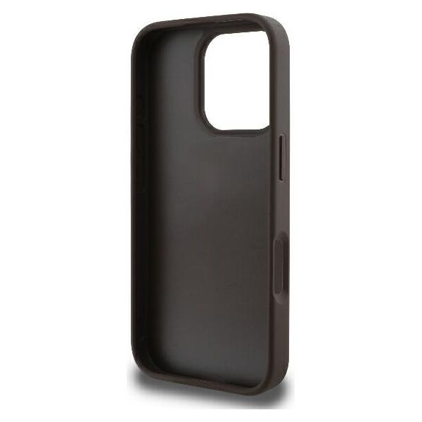 Guess case for iPhone 16 Pro 6,3&quot; GUHCP16LP4TDPW Leather 4G Triangle Strass brown MagSafe 3666339327422
