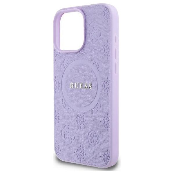 Guess case for iPhone 16 Pro Max 6,9&quot; GUHMP16XPSAPSMEU  Saffiano Peony Classic Logo purple MagSafe 3666339328276