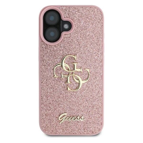 Guess case for iPhone 16 6,1&quot; GUHCP16SHG4SGP Fixed Glitter Big 4G pink 3666339328528