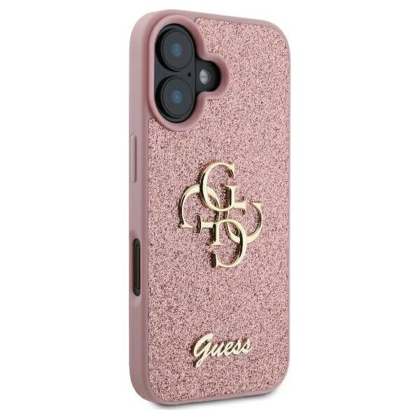 Guess case for iPhone 16 6,1&quot; GUHCP16SHG4SGP Fixed Glitter Big 4G pink 3666339328528