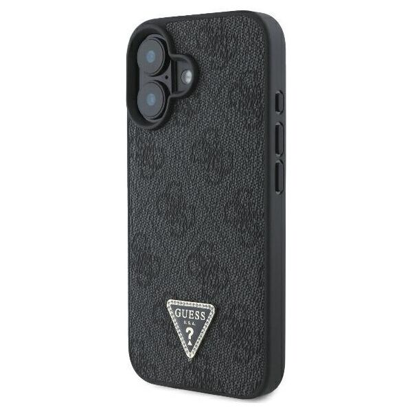 Guess case for iPhone 16 6,1&quot; GUHCP16SP4TDSCPK Leather Metal Logo Strass Crossbody black 3666339328603
