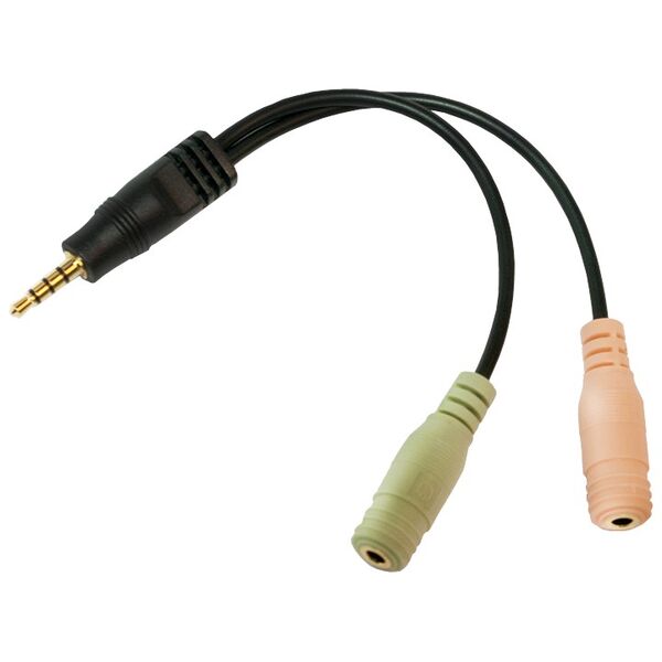 Kabel LogiLink Jack 3.5mm - Jack 3.5mm x2 0.15m czarny (CA0021)
