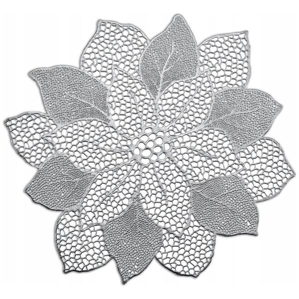 Zeller Podkładka pod talerz FLOWER, 46 cm, kolor srebrny