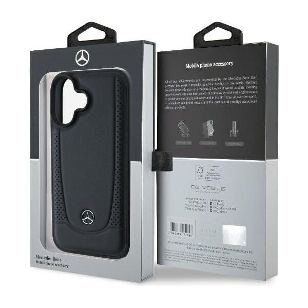 Mercedes case for iPhone 16 6,1&quot; MEHCP16SARMBK Hardcase Leather Urban black 3666339345808