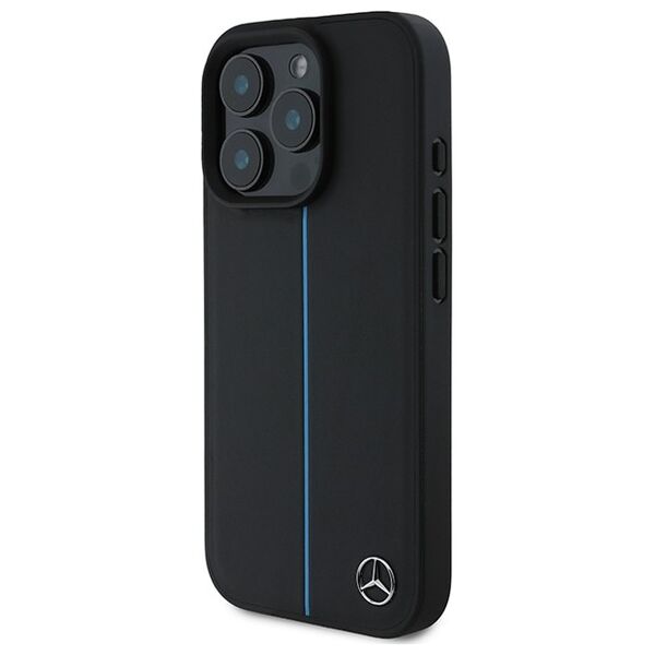 Mercedes case for iPhone 16 Pro 6,3&quot; MEHMP16L23RURBK Hardcase MB Blue Line Leather MagSafe black 3666339325701