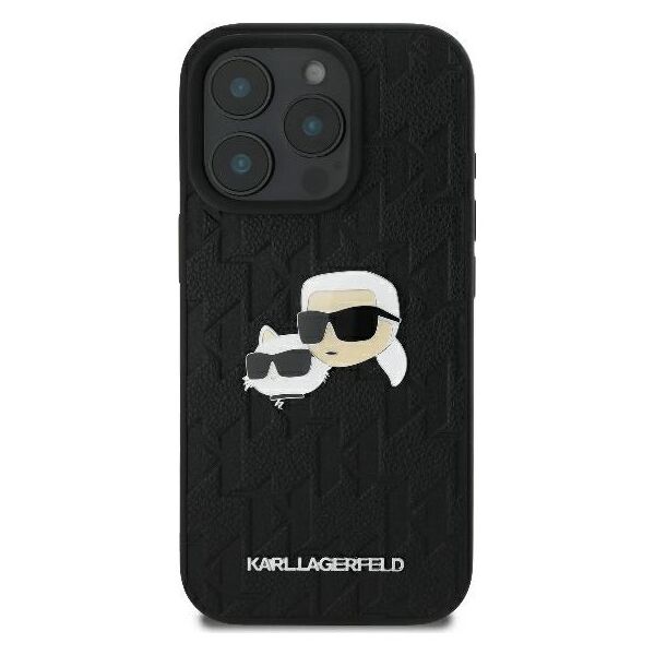 Karl Lagerfeld case for iPhone 16 Pro 6,3&quot; KLHCP16LPGKLKCPK black Hard Monogram Karl&Choupette Head Pin 3666339329389