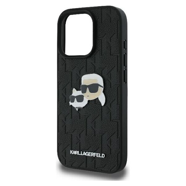 Karl Lagerfeld case for iPhone 16 Pro 6,3&quot; KLHCP16LPGKLKCPK black Hard Monogram Karl&Choupette Head Pin 3666339329389