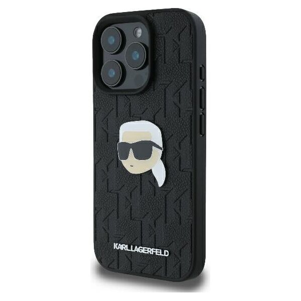 Karl Lagerfeld case for iPhone 16 Pro 6,3&quot; KLHCP16LPGKLKIPK black Hard Monogram Karl Head Pin 3666339329563