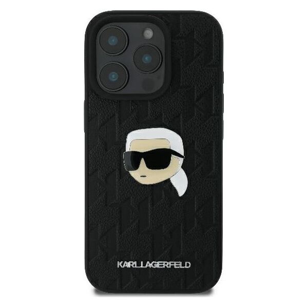Karl Lagerfeld case for iPhone 16 Pro 6,3&quot; KLHCP16LPGKLKIPK black Hard Monogram Karl Head Pin 3666339329563