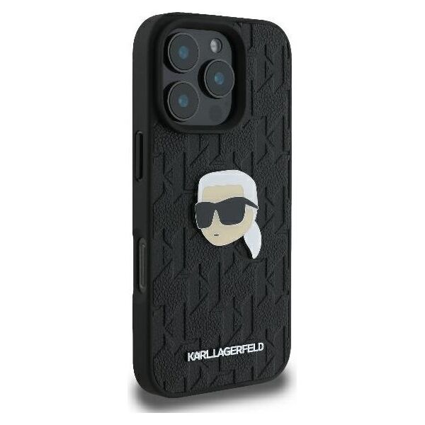Karl Lagerfeld case for iPhone 16 Pro 6,3&quot; KLHCP16LPGKLKIPK black Hard Monogram Karl Head Pin 3666339329563