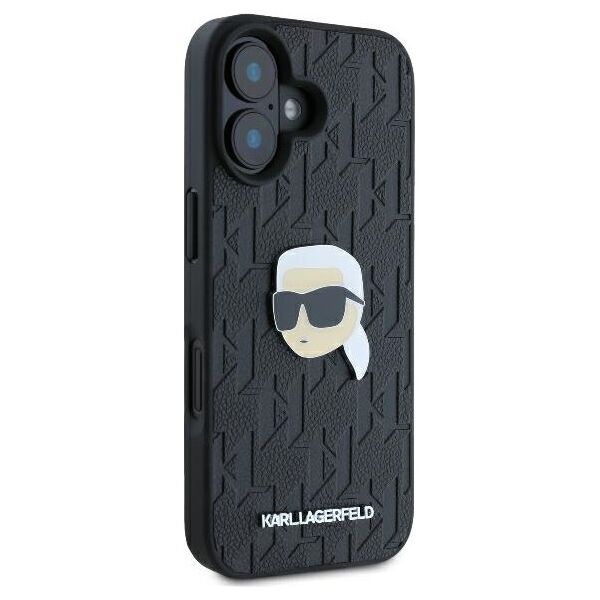 Karl Lagerfeld case for iPhone 16 6,1&quot; KLHCP16SPGKLKIPK black Hard Monogram Karl Head Pin 3666339329549