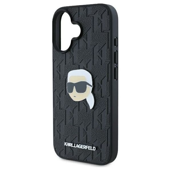 Karl Lagerfeld case for iPhone 16 6,1&quot; KLHCP16SPGKLKIPK black Hard Monogram Karl Head Pin 3666339329549