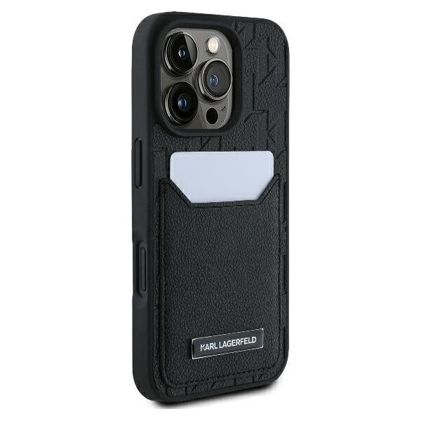Karl Lagerfeld case for iPhone 16 Pro Max 6,9&quot; KLHCP16XPGKHPRPK black Hard Cardslots Monogram 3666339294151