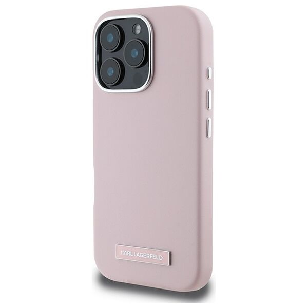 Karl Lagerfeld case for iPhone 16 Pro 6,3&quot; KLHMP16LPGMSRPP pink Hard FW Metal Plate MagSafe 3666339319021