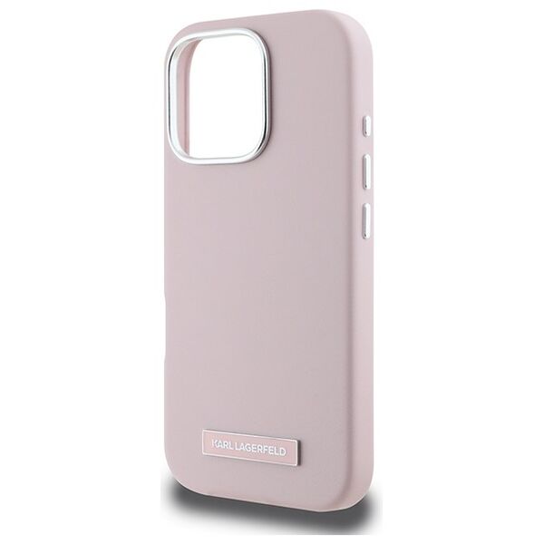 Karl Lagerfeld case for iPhone 16 Pro 6,3&quot; KLHMP16LPGMSRPP pink Hard FW Metal Plate MagSafe 3666339319021