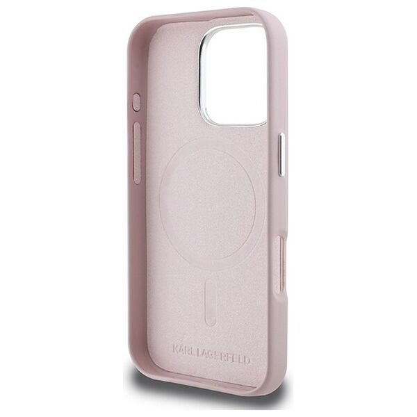 Karl Lagerfeld case for iPhone 16 Pro 6,3&quot; KLHMP16LPGMSRPP pink Hard FW Metal Plate MagSafe 3666339319021