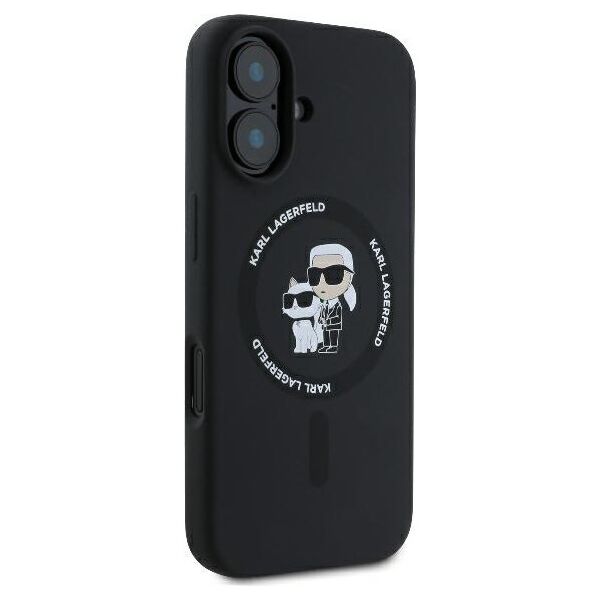 Karl Lagerfeld case for iPhone 16 Plus 6,7&quot; KLHMP16MSCMKCRHK black Hard Silicone Karl&Choupette Heads Ring MagSafe 3666339318659