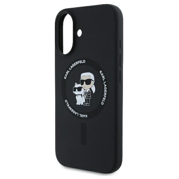 Karl Lagerfeld case for iPhone 16 Plus 6,7&quot; KLHMP16MSCMKCRHK black Hard Silicone Karl&Choupette Heads Ring MagSafe 3666339318659