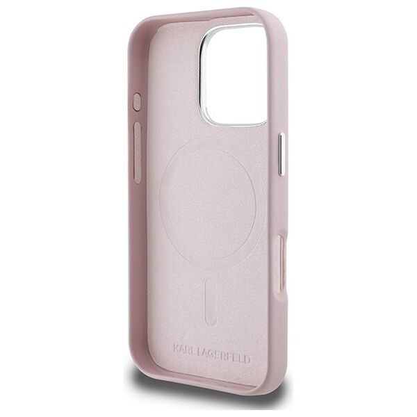 Karl Lagerfeld case for iPhone 16 Pro Max 6,9&quot; KLHMP16XPGMSRPP pink Hard FW Metal Plate MagSafe 3666339319038