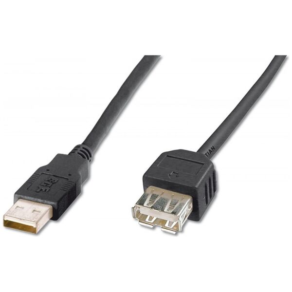 Kabel USB Digitus USB-A - USB-A 1.8 m Czarny (AK300200018S)