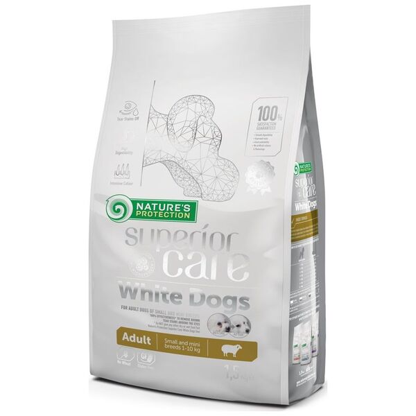 Nature’s Protection Superior Care White Dogs Adult Small - Karma dla psów białych małych ras  1,5 kg