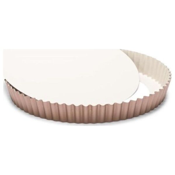 Patisse kształt quiche z luźnym dnem 28 cm stal miedź/beż