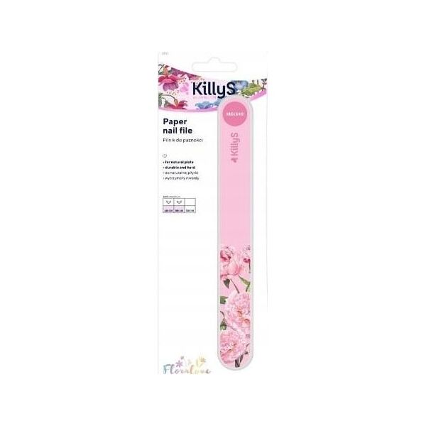 KILLYS_Floralove Paper Nail File pilnik papierowy Prosty Różowy 180/240