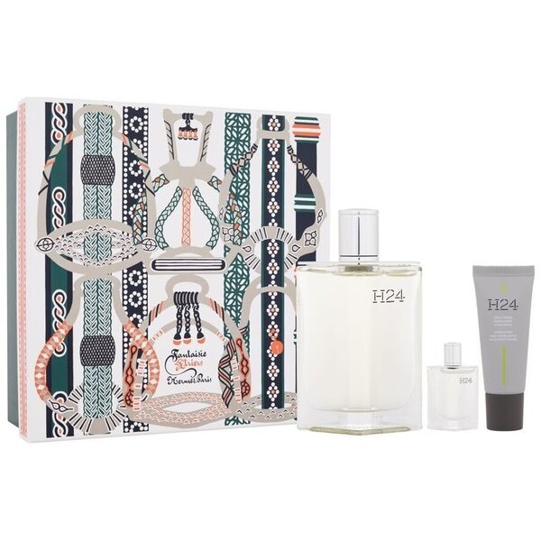 Hermes Set Hermes: H24, Eau De Toilette, For Men, 100 ml + H24, Eau De Toilette, For Men, 5 ml *Miniature + H24, Energy & Hydration, Cream, For Face, 20 ml For Men