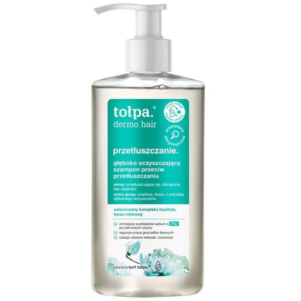 Tołpa Dermo hair przetłuszczanie. Głęboko oczyszczający szampon przeciw przetłuszczaniu 250ml
