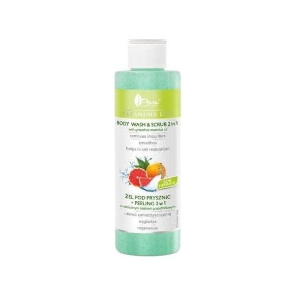 Ava Żel pod prysznic + peeling 2w1 z naturalnym olejkiem grapefruitowym - AVA
