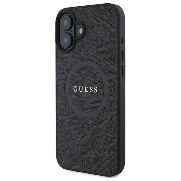 Original Case IPHONE 16 Guess Hardcase Saffiano Peony Classic Logo MagSafe (GUHMP16SPSAPSMEK) black 3666339327798