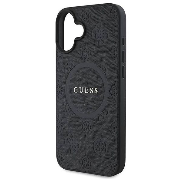 Original Case IPHONE 16 Guess Hardcase Saffiano Peony Classic Logo MagSafe (GUHMP16SPSAPSMEK) black 3666339327798