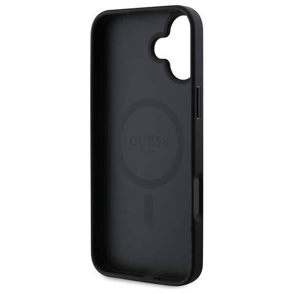 Original Case IPHONE 16 Guess Hardcase Saffiano Peony Classic Logo MagSafe (GUHMP16SPSAPSMEK) black 3666339327798