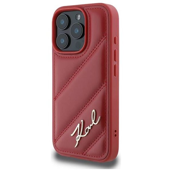 Original Case IPHONE 16 PRO Karl Lagerfeld Hardcase Quilted Signature (KLHCP16LPQDSMGR) red 3666339317782