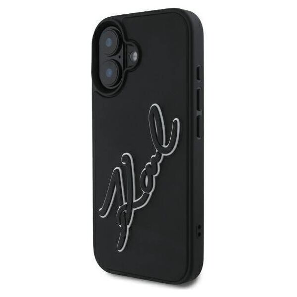 Original Case IPHONE 16 Karl Lagerfeld Hardcase 3D Rubber Signature (KLHCP16S3DRKSDLK) black 3666339319922