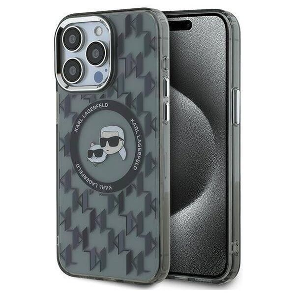 Original Case IPHONE 15 PRO Karl Lagerfeld IML Monogram Karl&Choupette Head MagSafe (KLHMP15LHMCKMHK) black 3666339284909