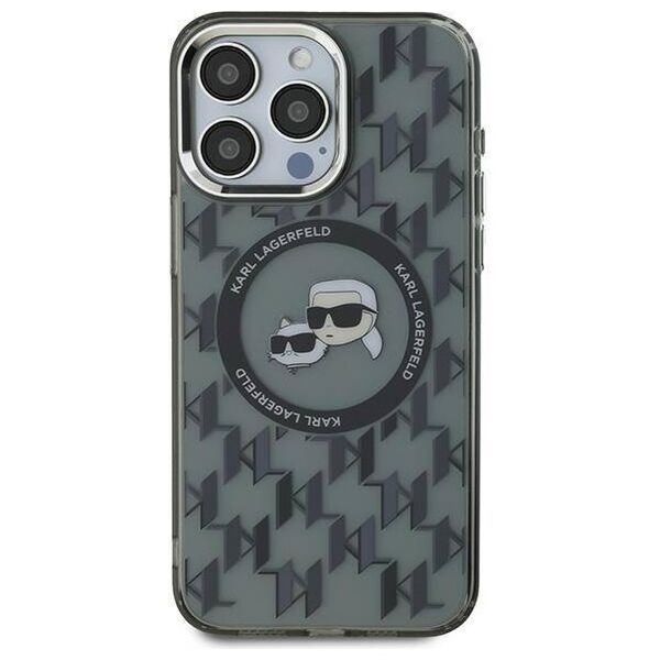 Original Case IPHONE 15 PRO Karl Lagerfeld IML Monogram Karl&Choupette Head MagSafe (KLHMP15LHMCKMHK) black 3666339284909