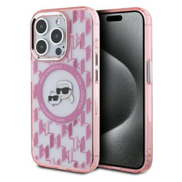 Original Case IPHONE 15 PRO Karl Lagerfeld IML Monogram Karl&Choupette Head MagSafe (KLHMP15LHMCKMHP) pink 3666339285043