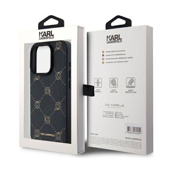 Original Case IPHONE 15 PRO Karl Lagerfeld Karl Head MagSafe (KLHMP15LPGKHPHK) black 3666339252663