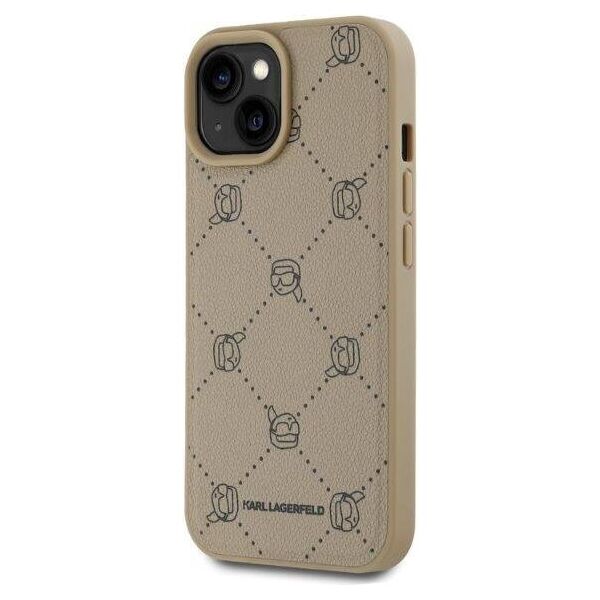 Original Case IPHONE 15 Karl Lagerfeld Karl Head MagSafe (KLHMP15SPGKHPHE) beige 3666339252786