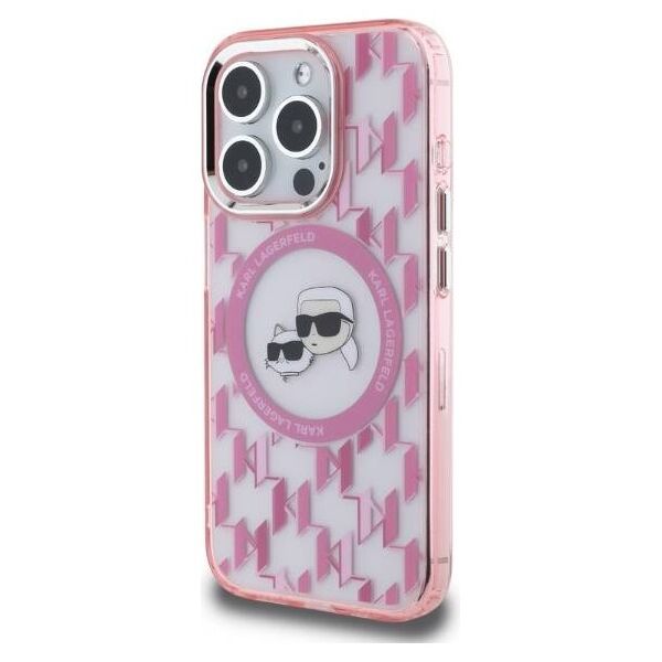 Original Case IPHONE 15 PRO MAX Karl Lagerfeld IML Monogram Karl&Choupette Head MagSafe (KLHMP15XHMCKMHP) pink 3666339285050