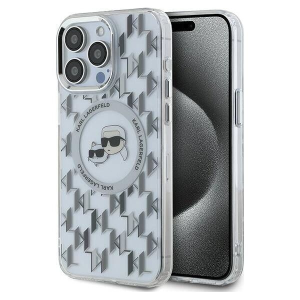 Original Case IPHONE 15 PRO MAX Karl Lagerfeld IML Monogram Karl&Choupette Head MagSafe (KLHMP15XHMCKMHT) transparent 3666339285333