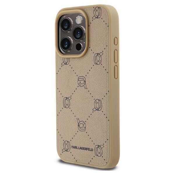 Original Case IPHONE 15 PRO MAX Karl Lagerfeld Karl Head MagSafe (KLHMP15XPGKHPHE) beige 3666339252816